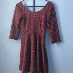LUSH burgundy lace dress